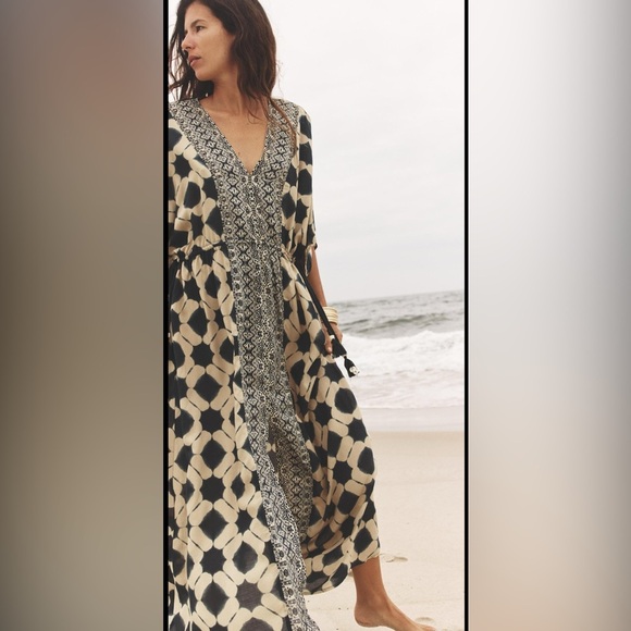 Zara Printed Caftan Maxi Dress – Sequin Detail – XS-S – NWT - Picture 14 of 15